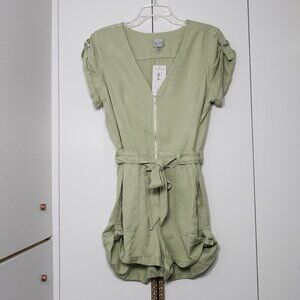 Guess Eco Short Sleeve Utility Romper Size L Green